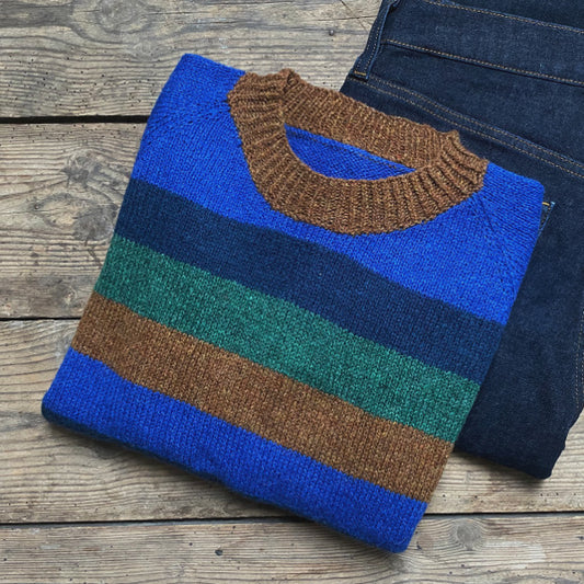 Stribet Raglan basisbluse dame