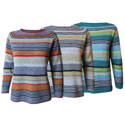 Strikkeoposkrift Gavstrik stribet bluse