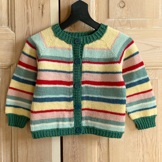Strikket stribet cardigan til børn
