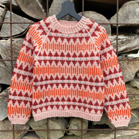 Mønsterstrikket sweater Børn Lille Ragna og Rune