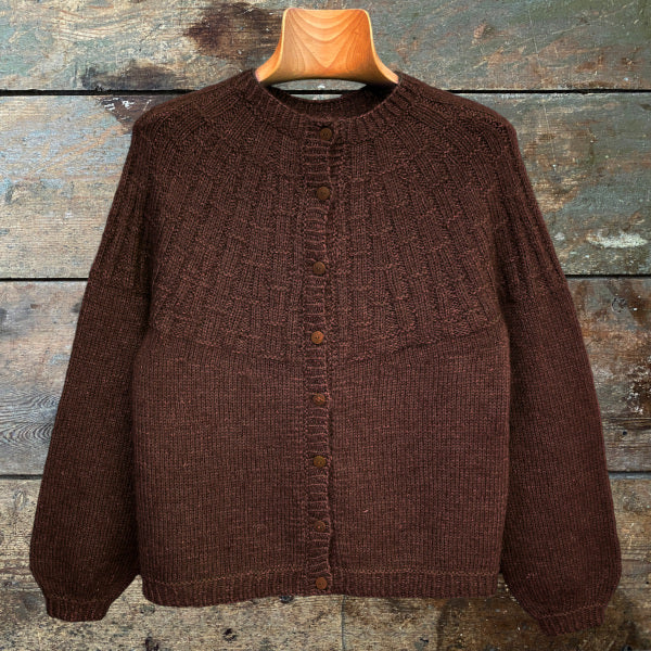 Cardigan med strukturmønster Nethes Trøje Hjerte Fine og Silk Mohair fra Hjertegarn på pind 4