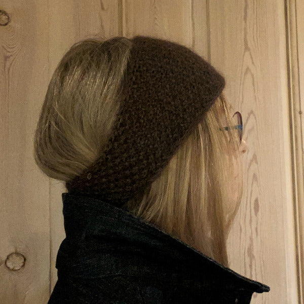 Strikkeopskrift lunt Perlestrikket pandebånd Hjerte Fine og Silk Kid Mohair