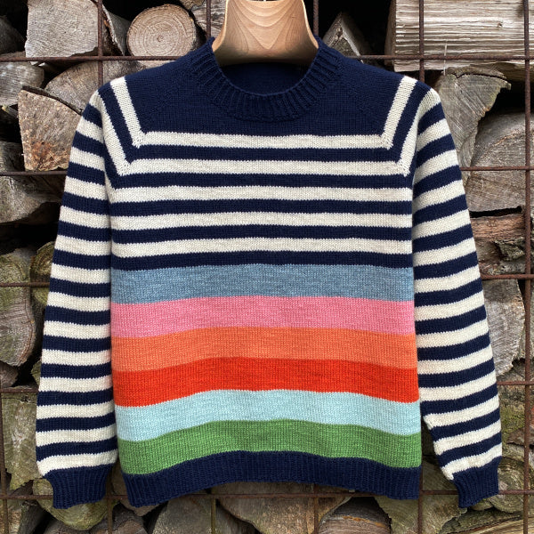 Hanne Larsen Strik Bolchestribet Bluse