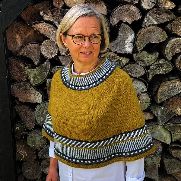 Luna Cape Vilja Gul kort poncho