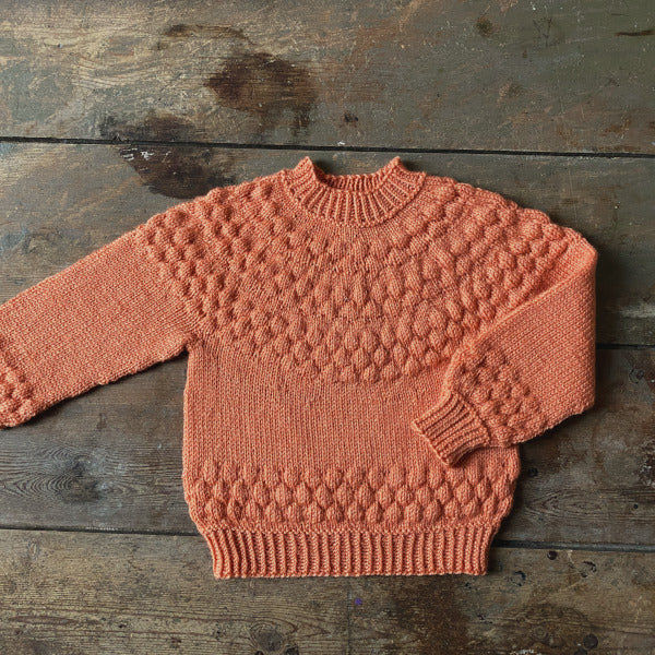 Hanne Larsen Strik - Strikkeopskrift - Sømandssweater Børn - Boble Sweater Børn - Strikkeopskrift