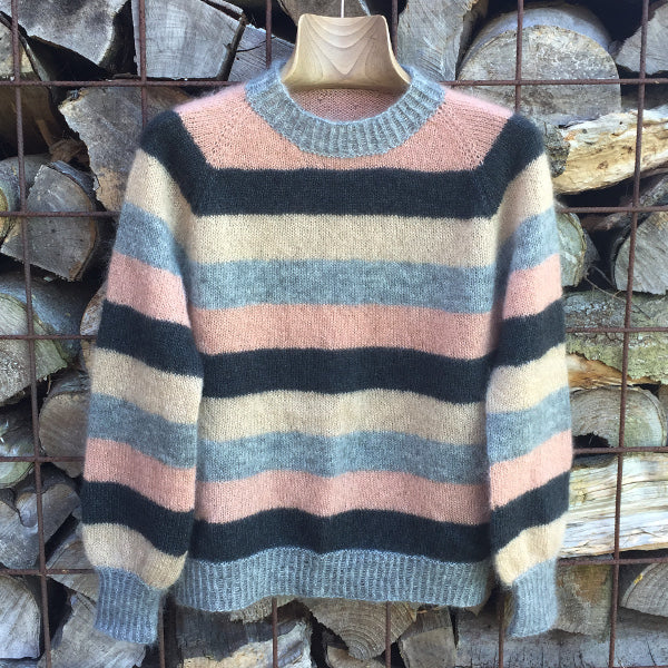 Stribet Raglan Silk Mohair Hanne Larsen Strik