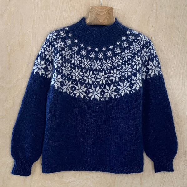 Strikkeopskrift Søster Astrid sweater med klassisk stjernemønster strikket Top Down på pind 4