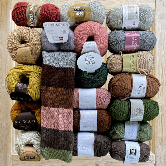 Alternative garnforslag til strikkefasthed 20 m på pind 4