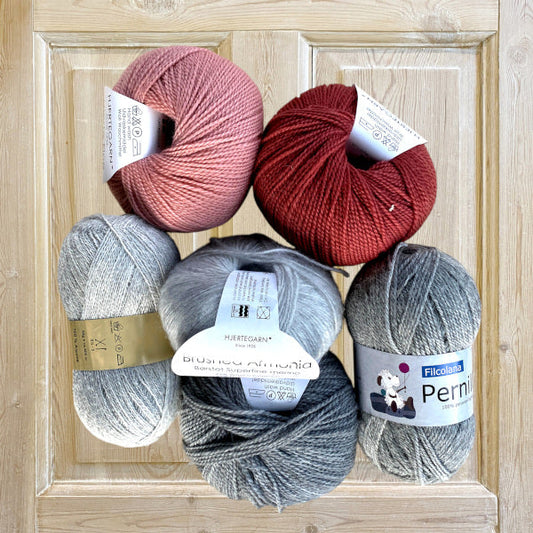 Strikkefastheder 23 m,  = 10 cm oversigt garner alternativ garner