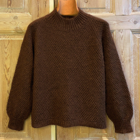 Strikkeopskrift Dame sweater perlemønster i super blødt garn fra Hjertegarn