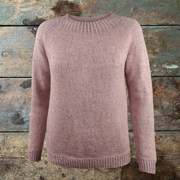 Strikkeopskrift model ENKEL i TRIO1 og Alpaca 1 fra Isager let forårs og sommerbluse
