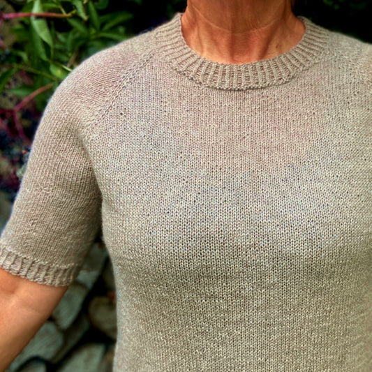 Strikkeopskrift Raglan Sommer sommerstrik med kort ærme 2 tråde Alpaca 400 fra Hjertegarn Top Down