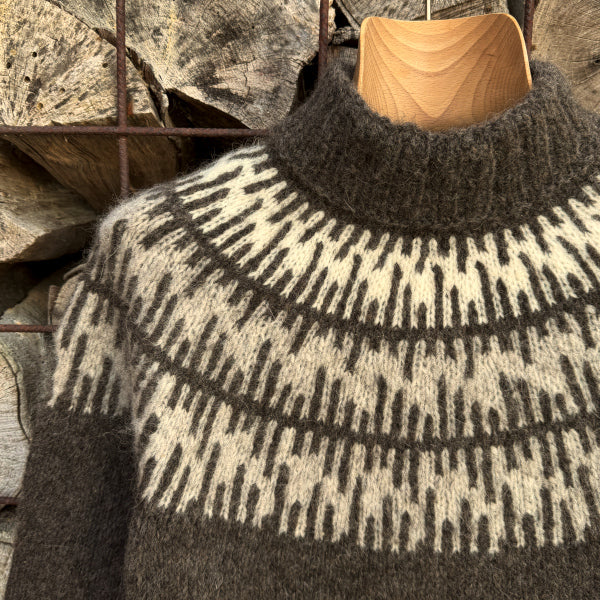 Strikkeopskrift vamset mønsterstrikket sweater pind 6 Top Down Børstet Uld, der både er let og varm kort eller lang sweater