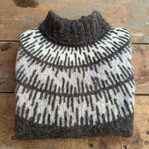 Strikkeopskrift vamset mønsterstrikket sweater pind 6 Top Down Børstet Uld, der både er let og varm kort eller lang sweater Hjertegarn