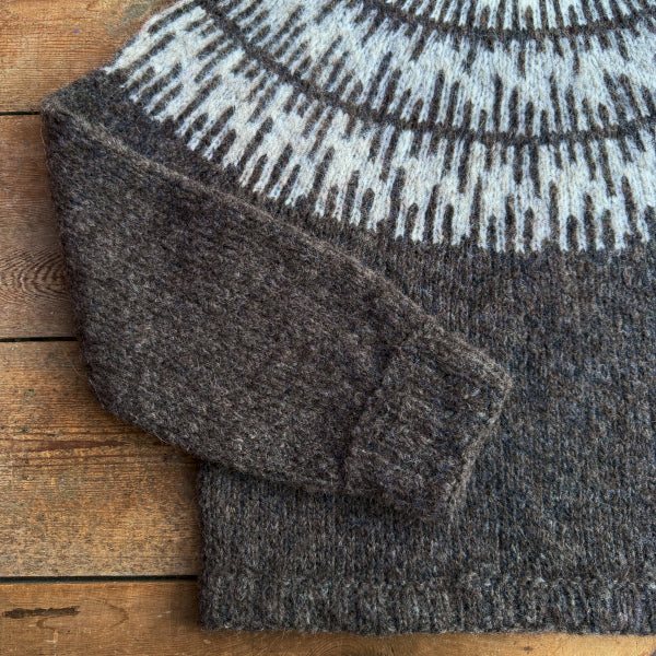 Strikkeopskrift vamset mønsterstrikket sweater pind 6 Top Down Børstet Uld, der både er let og varm kort eller lang sweater dobbelte ribkanter