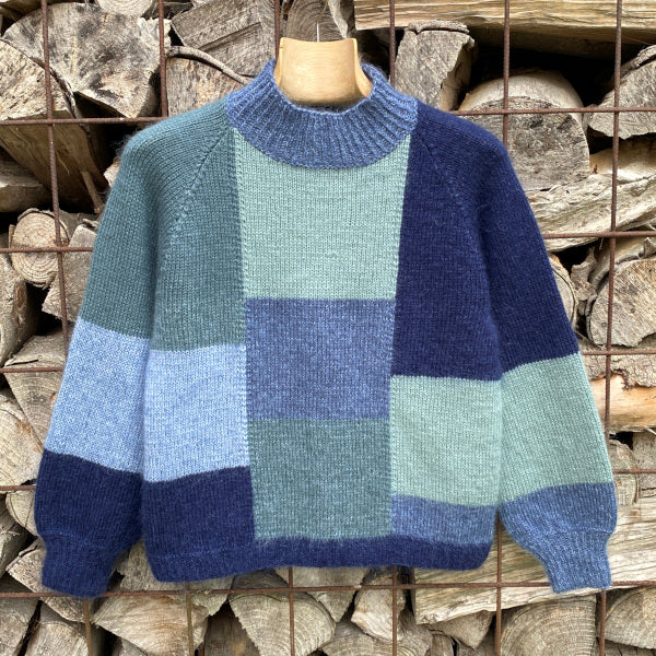Strikkeopskrift ternet sweater hjerte fine og silk kid mohair fra Hjertegarn strikket på pind 4 brug dine gode garnrester sweater i mange farver