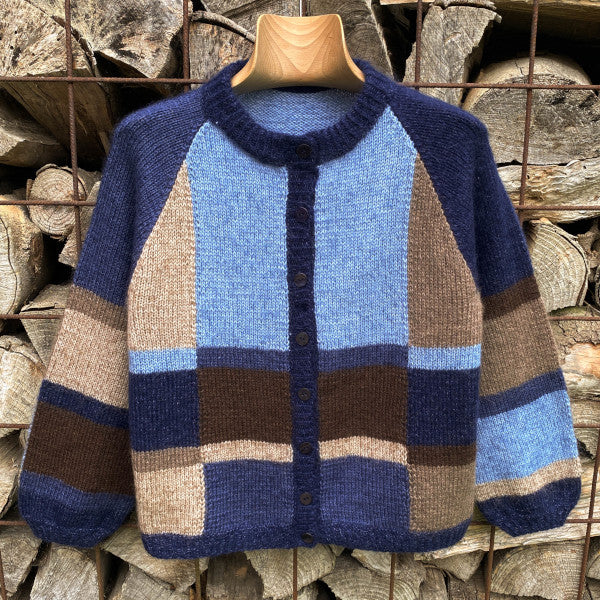 Strikkeopskrift Ternet Trøje Cardigan Hjerte Fine og Silk Kid Mohair fra Hjertegarn Pind 4 