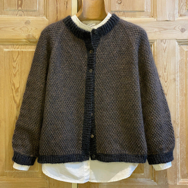 Strikkeopskrift Perle Trøje Perlestrik cardigan tynd uld og silk kid mohair Hjertegarn